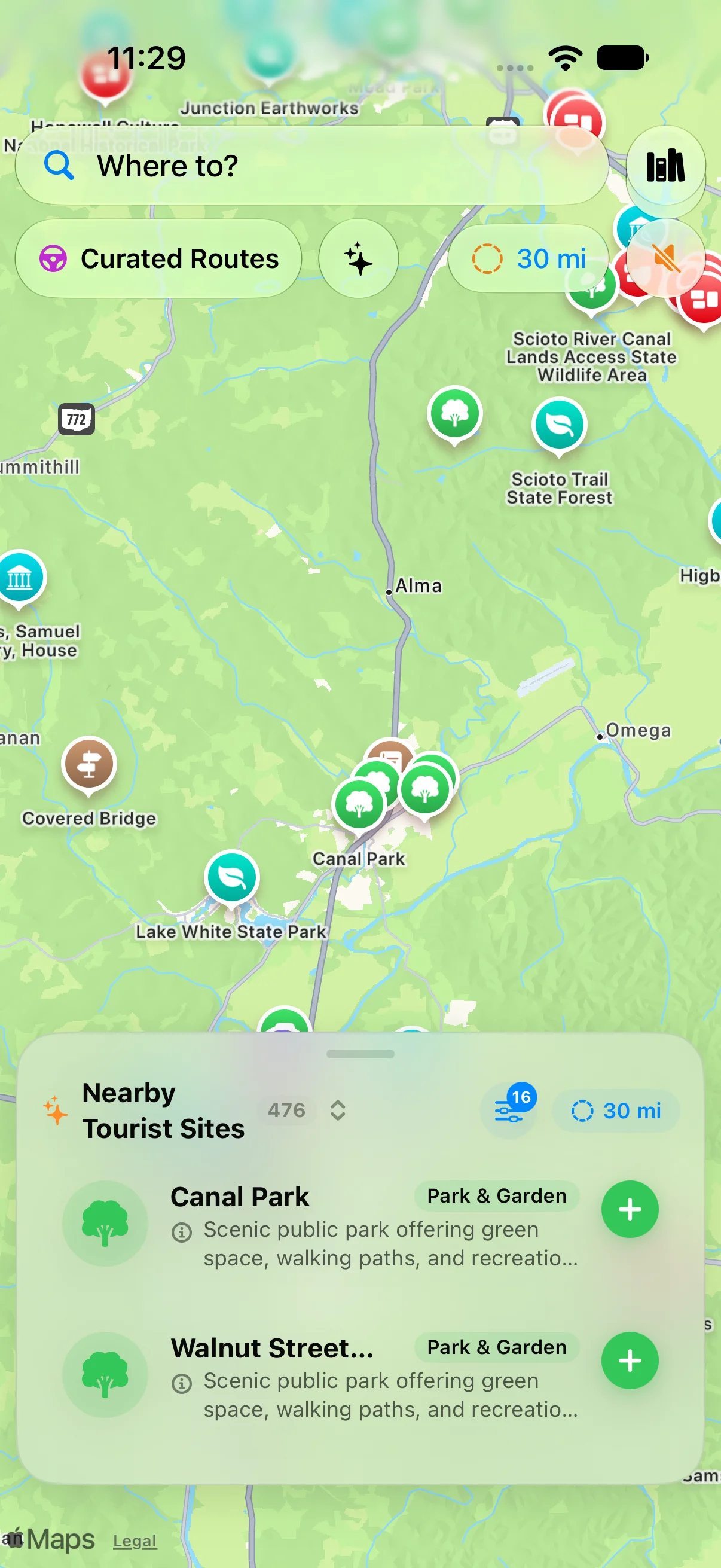 Regional discovery search across 20 miles
